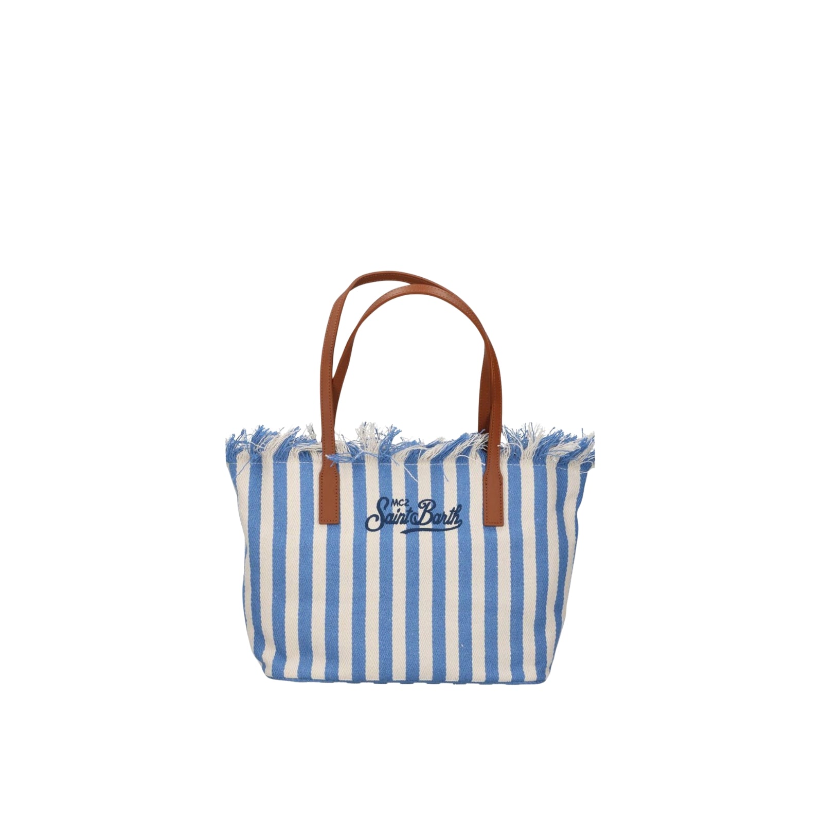 Borsa shopper City medium con frange - BLU