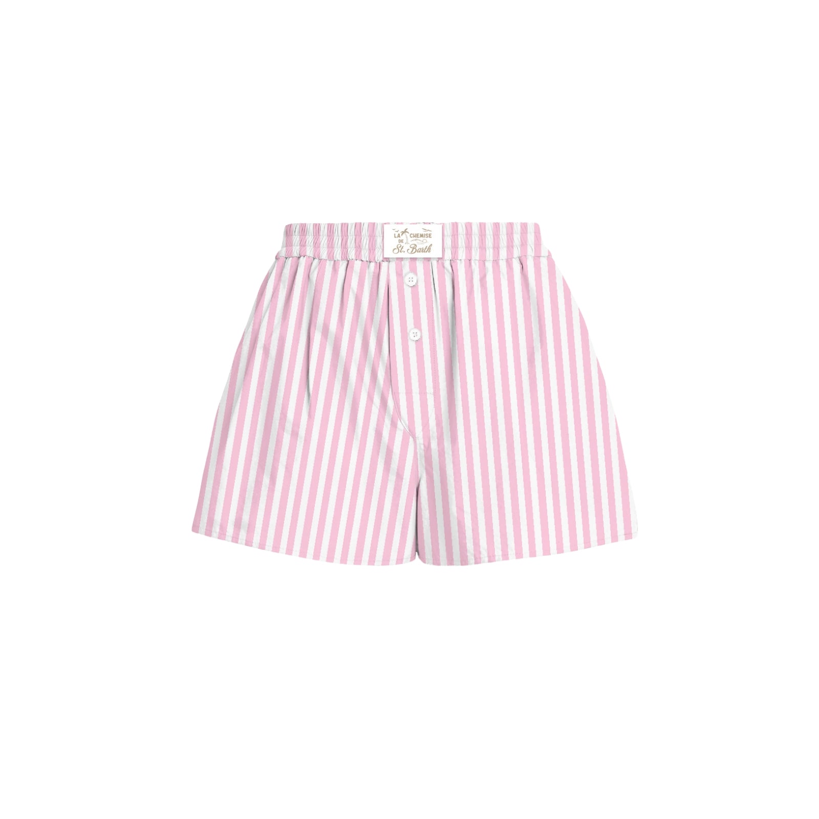 Shorts Boxy in cotone con stampa a righe