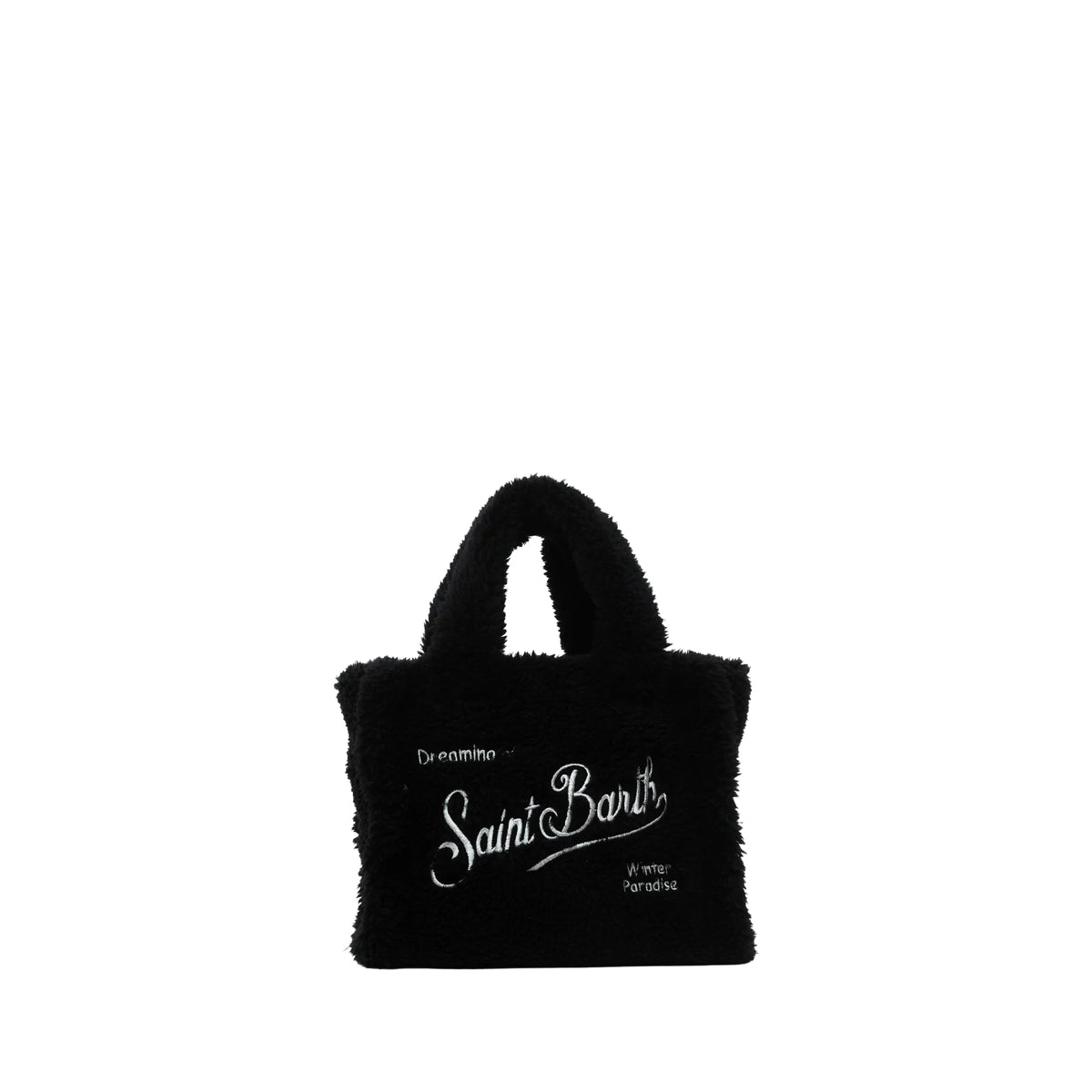 Borsa Mini Vanity in tessuto teddy-NERA