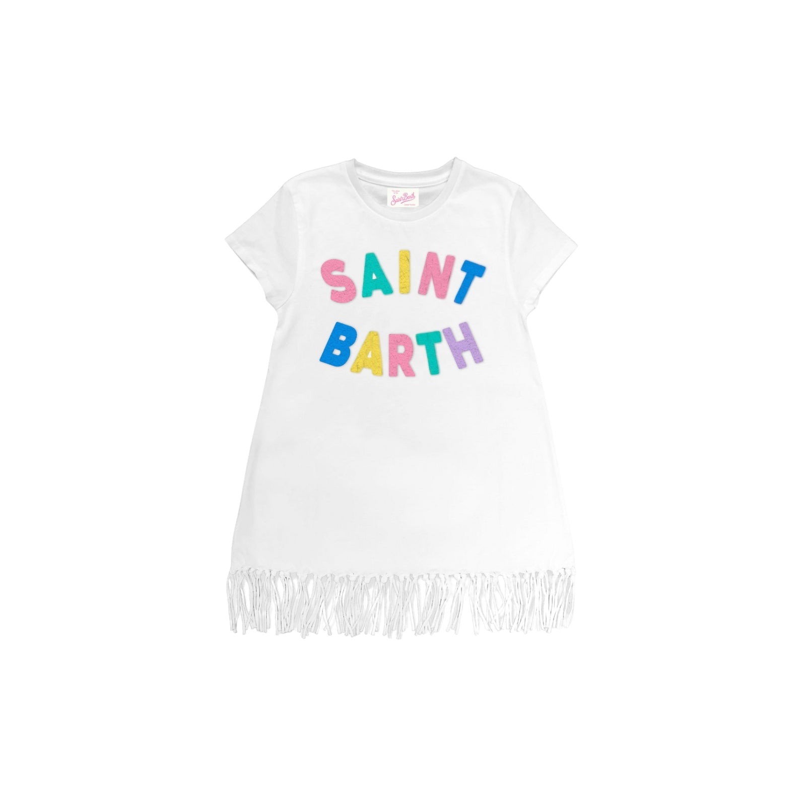 Abito Abbey da bambina con frange e patch in spugna