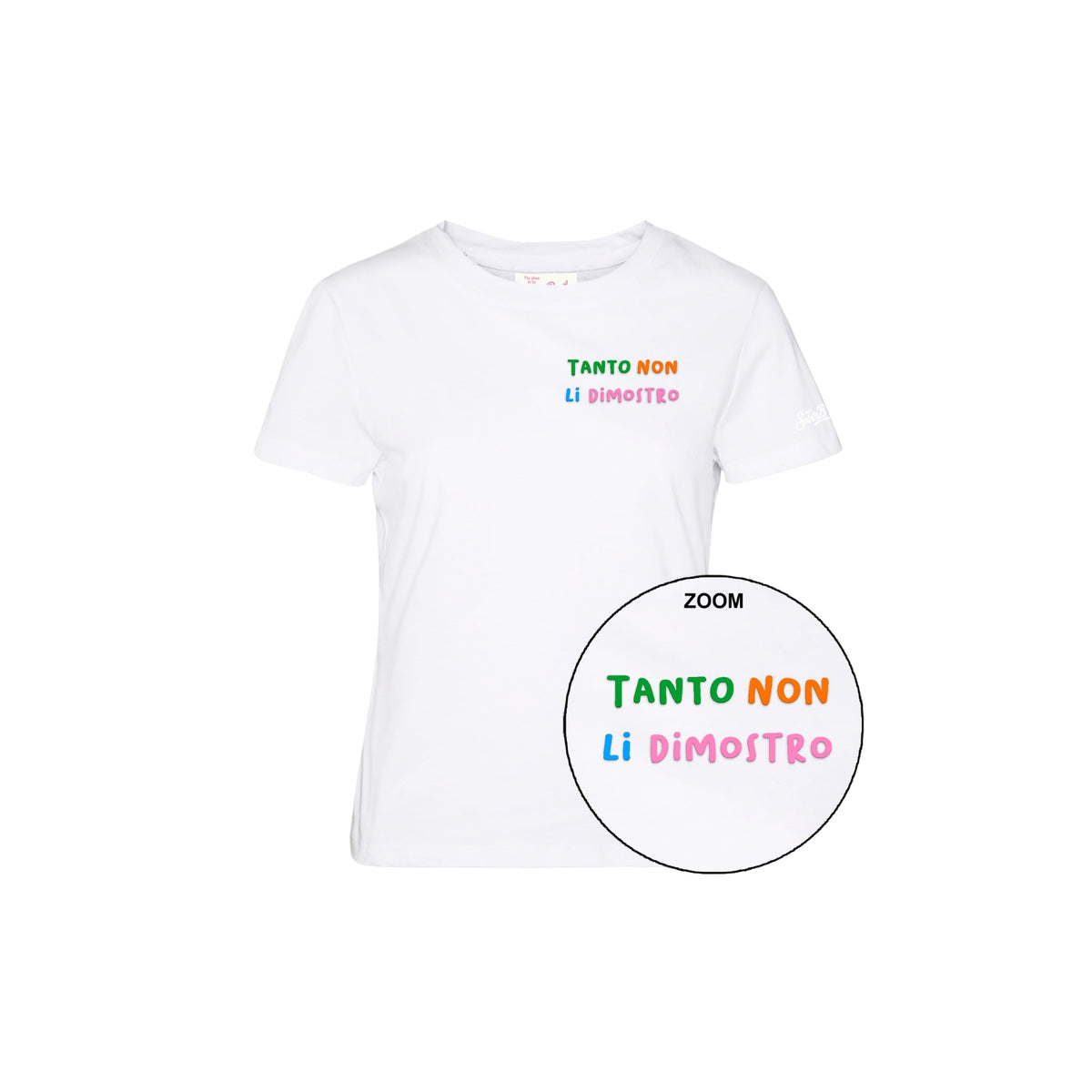 T-shirt Emilie con ricamo ironico - Bianco