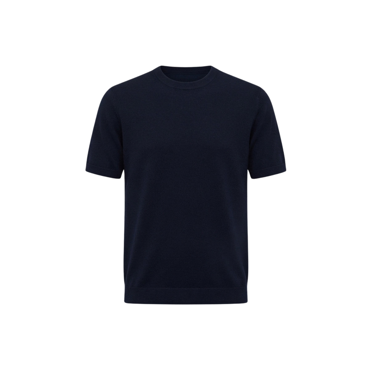 Maglia manica corta in lana e cotone
