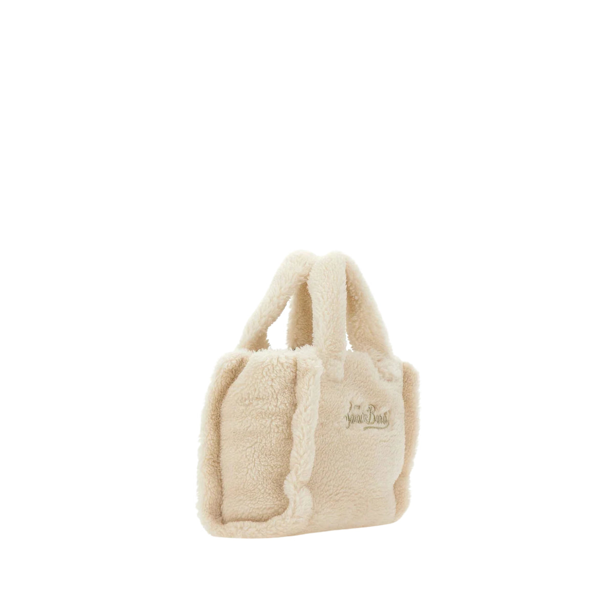 Borsa Mini Vanity in tessuto teddy-BEIGE
