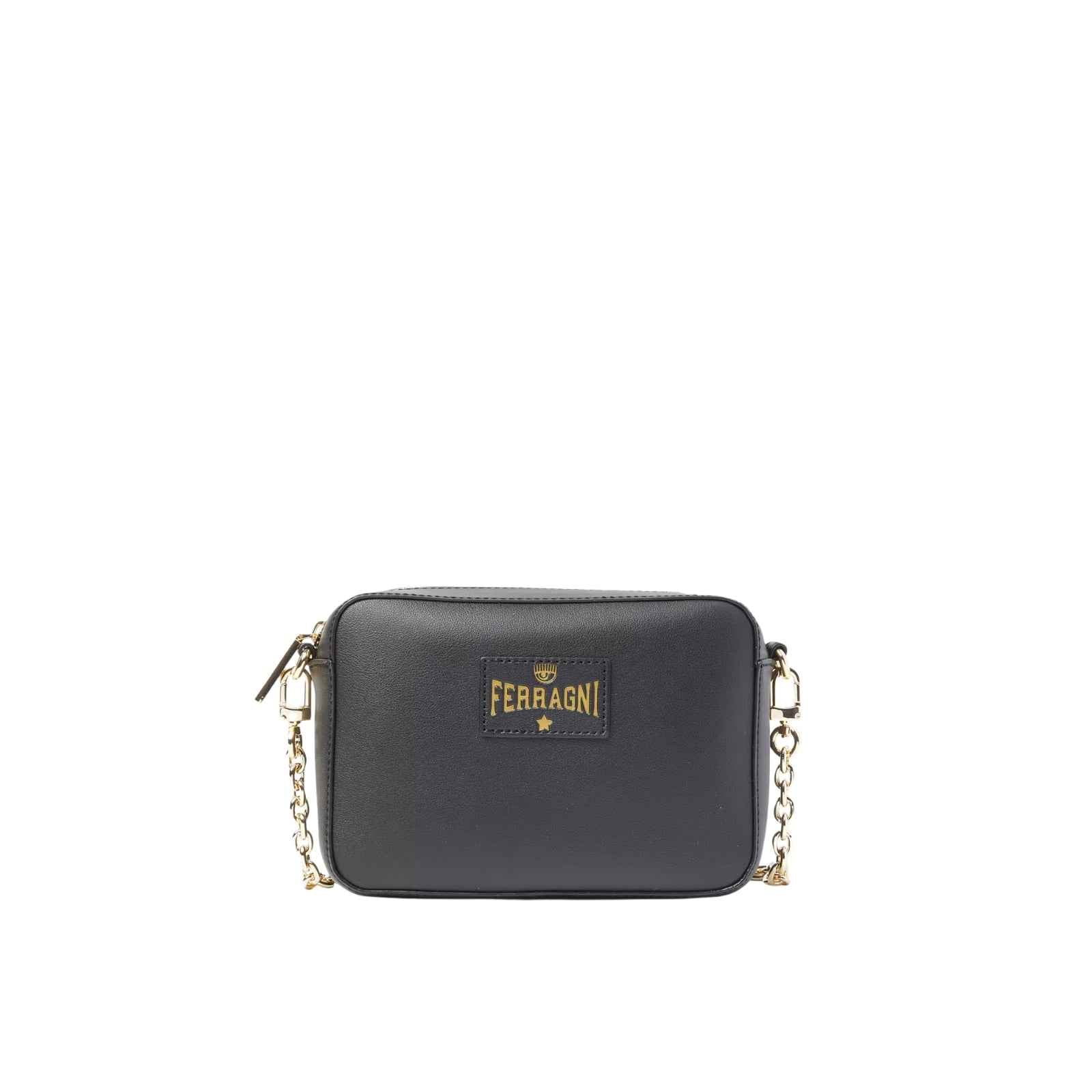 Borsa a tracolla scritta ferragni - NERO