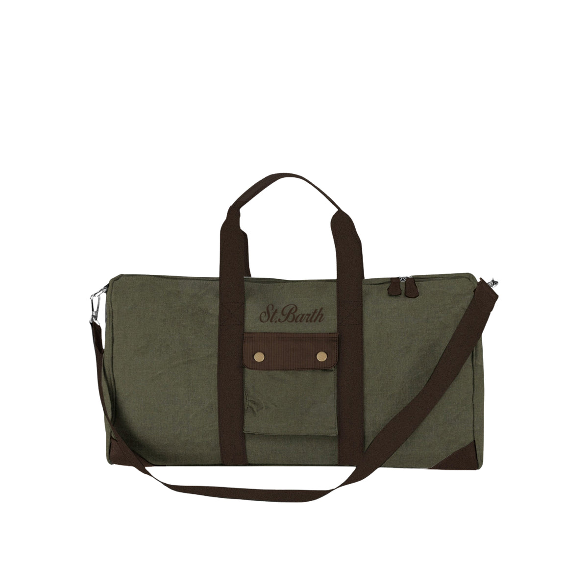 Borsone Jetleg in tessuto cerato con ricamo logo-VERDE