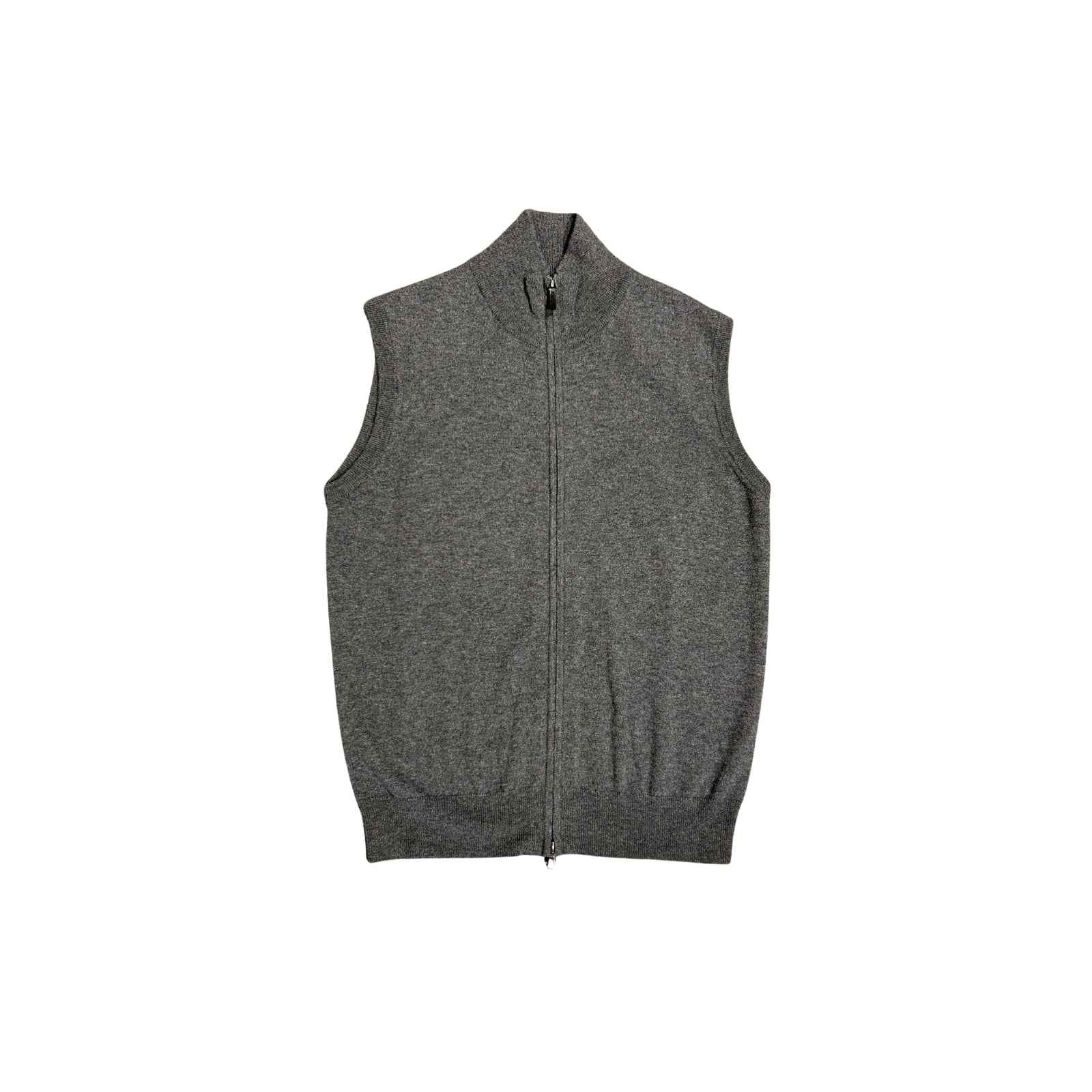 gilet in maglia con zip - GRIGIO