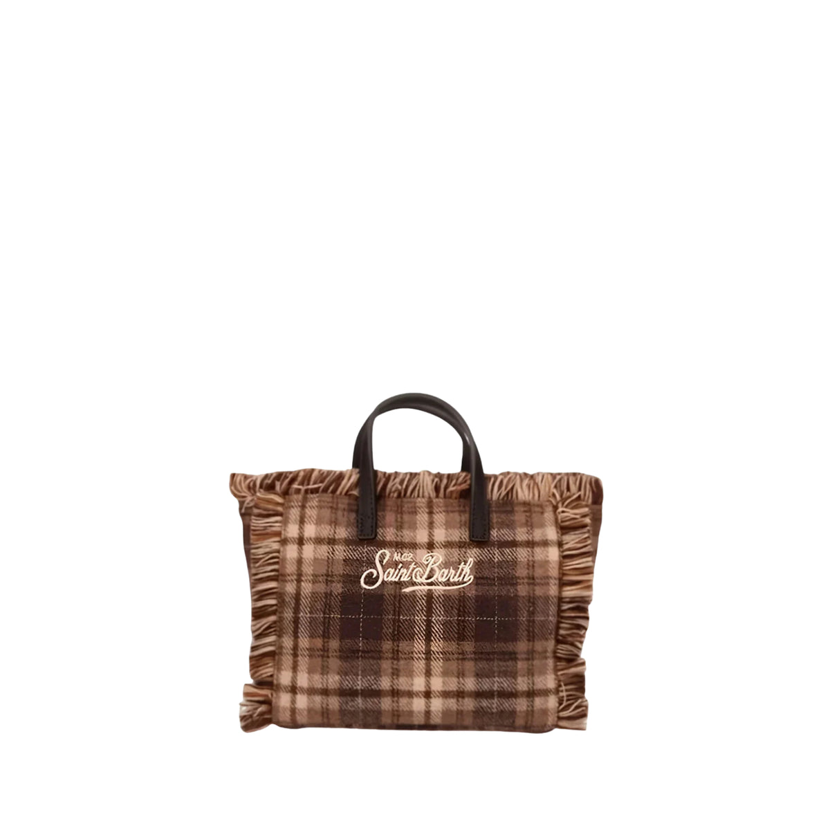 Borsa Mini Vanity in misto lana con motivo tartan
