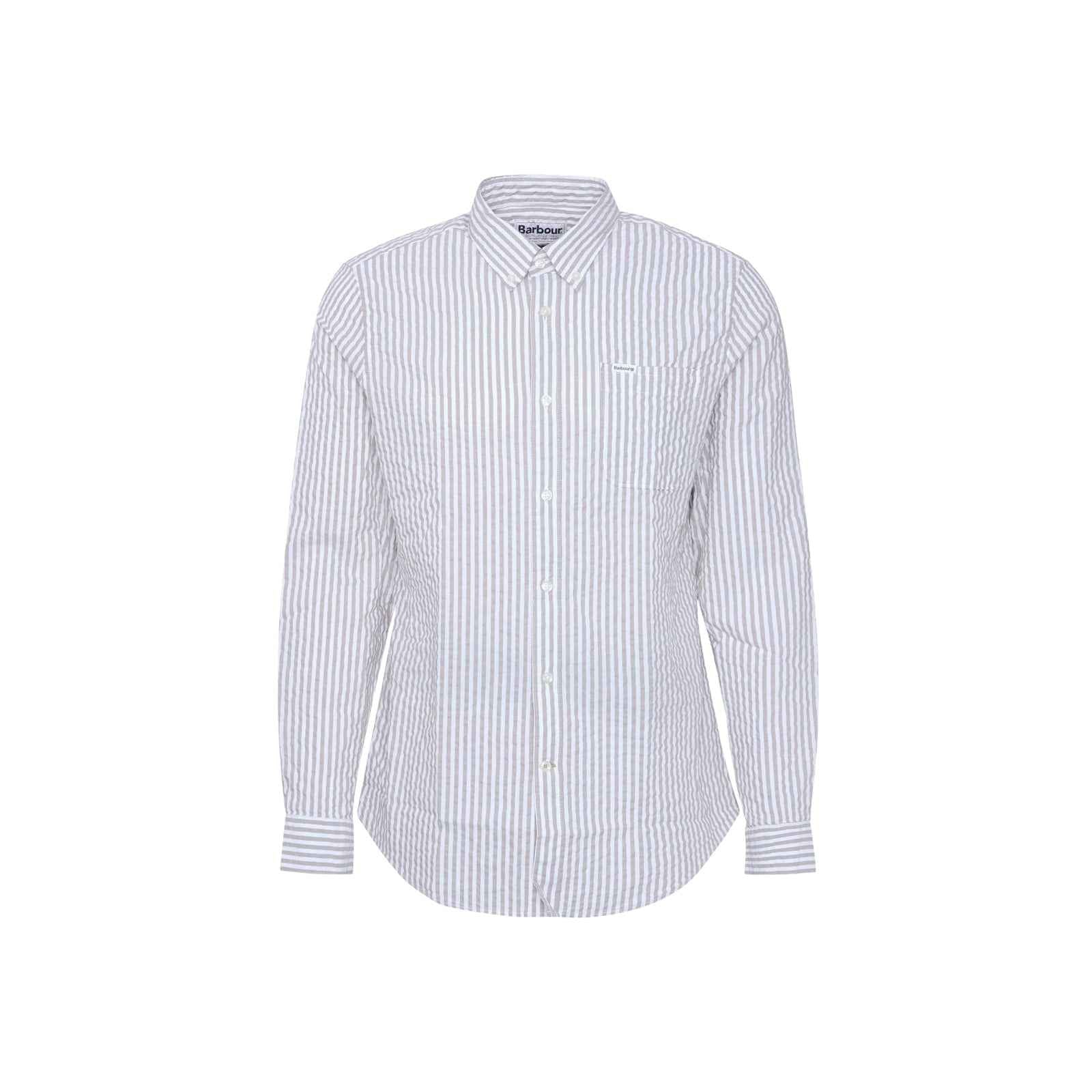 Camicia Cresswell a maniche lunghe in seersucker - STONE