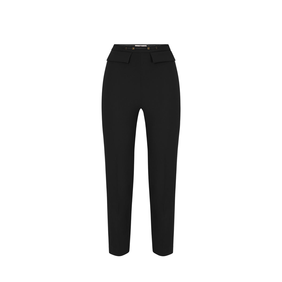 Pantalone in doppio crêpe con morsetto logo - Nero