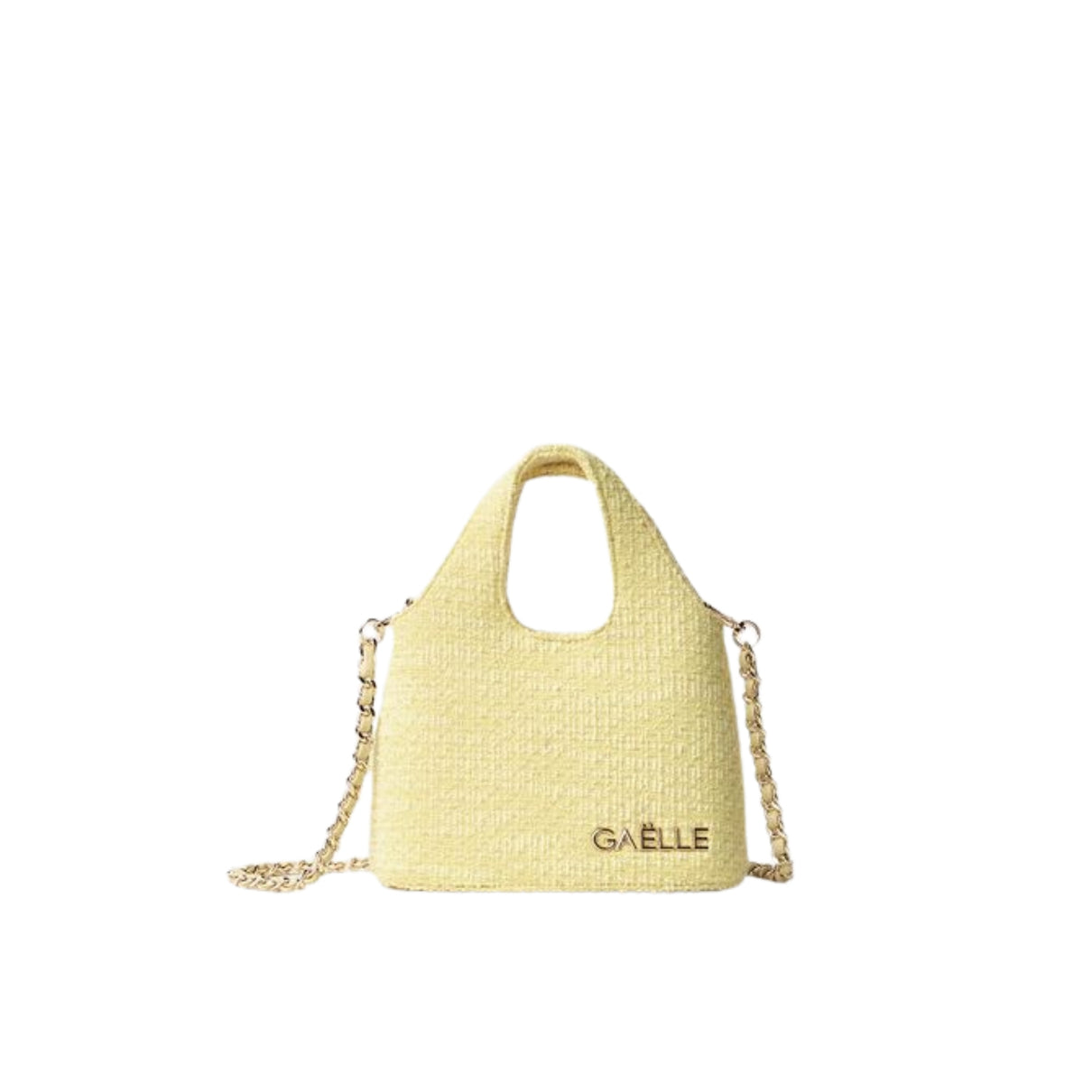 Borsa Mini Hobo in tweed - Giallo