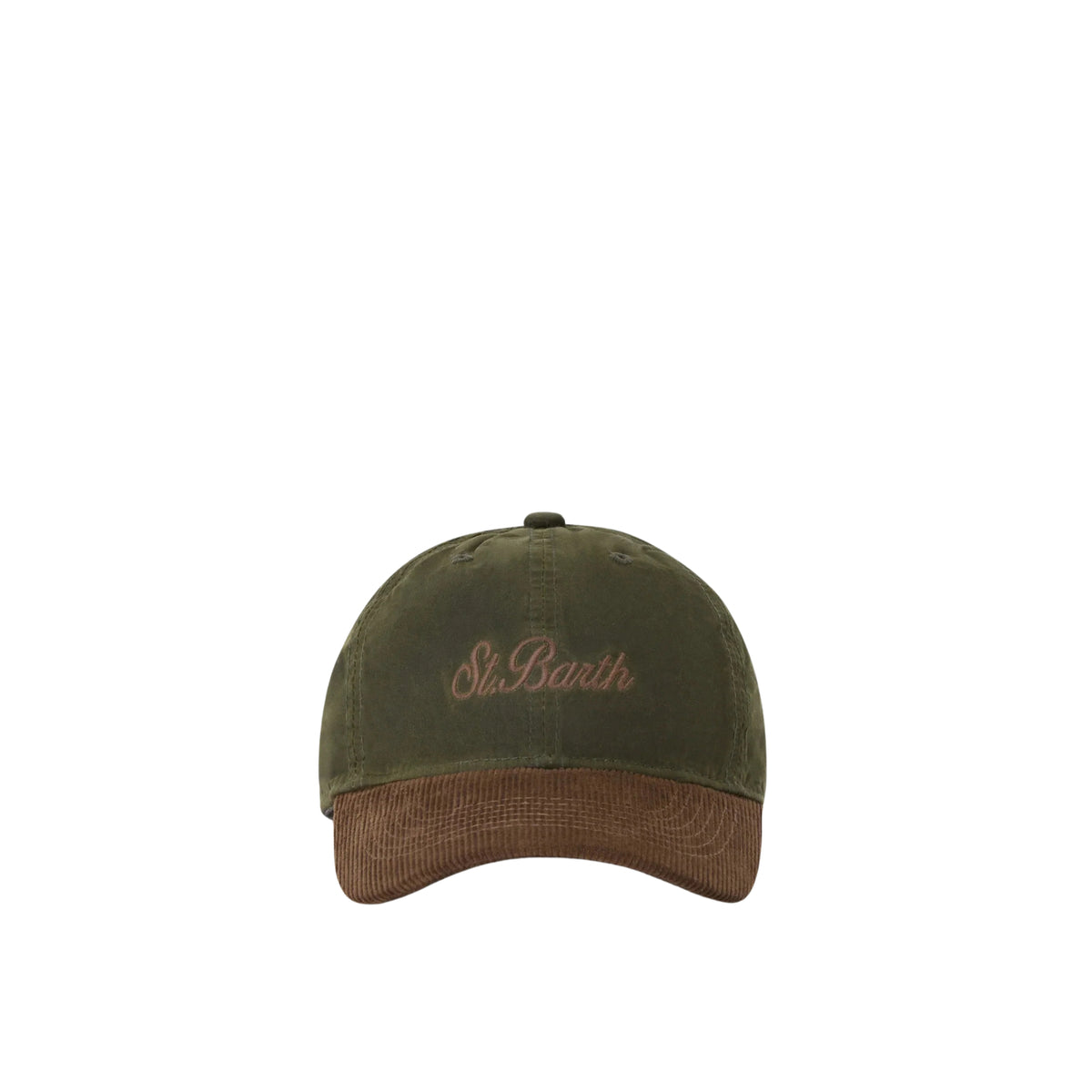 Cappello Baseball in velluto a coste cerato con ricamo logo-VERDE