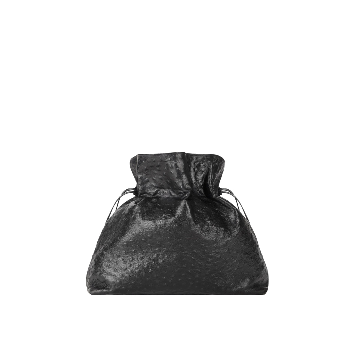 Borsa tote realizzata in pelle con stampa struzzo. L - Nero