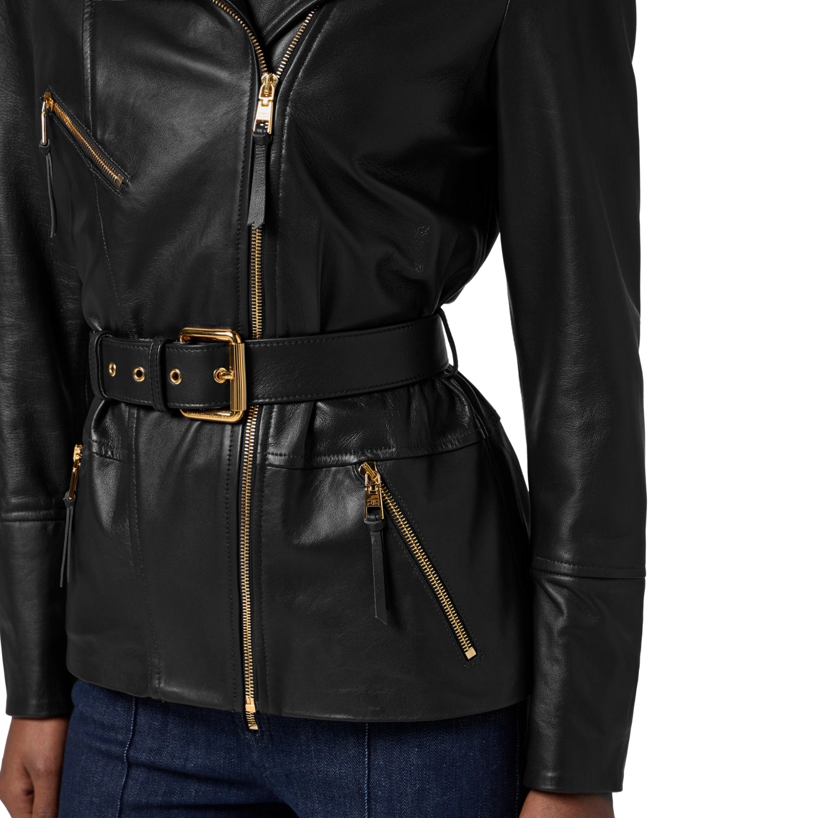 Giacca biker in pelle