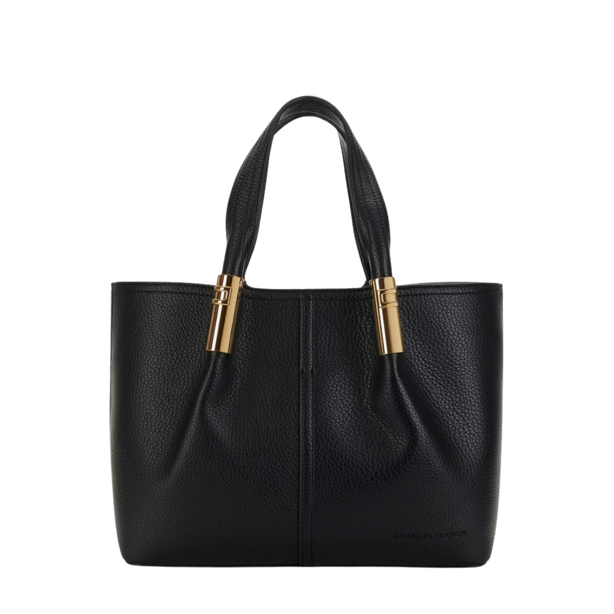 Borsa tote media in materiale sintetico effetto pelle - Nero