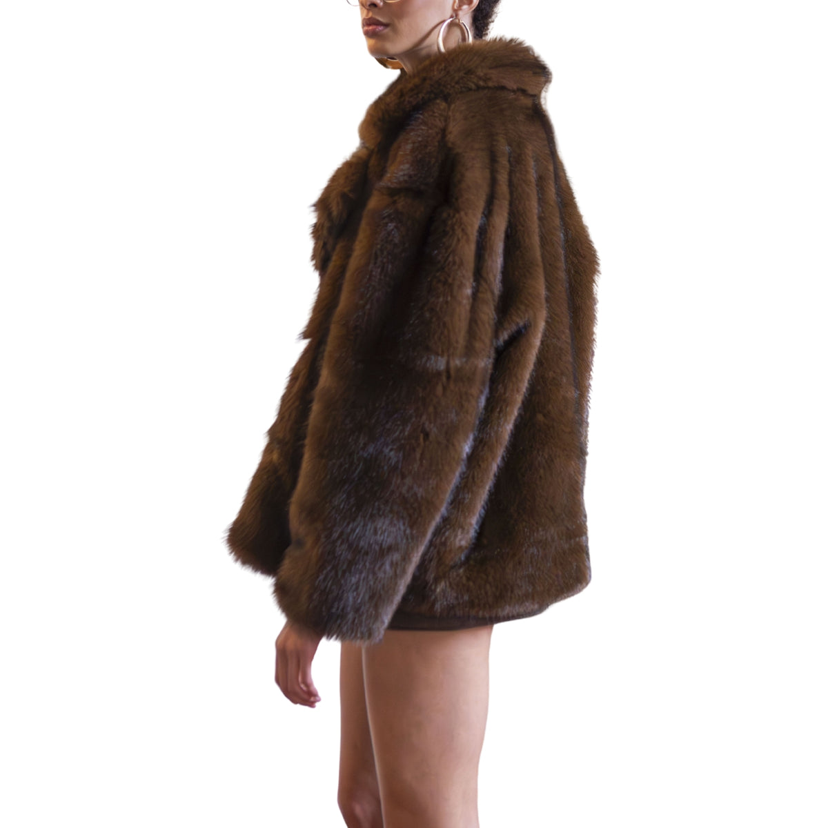 Giacca oversize in pelliccia sintetica