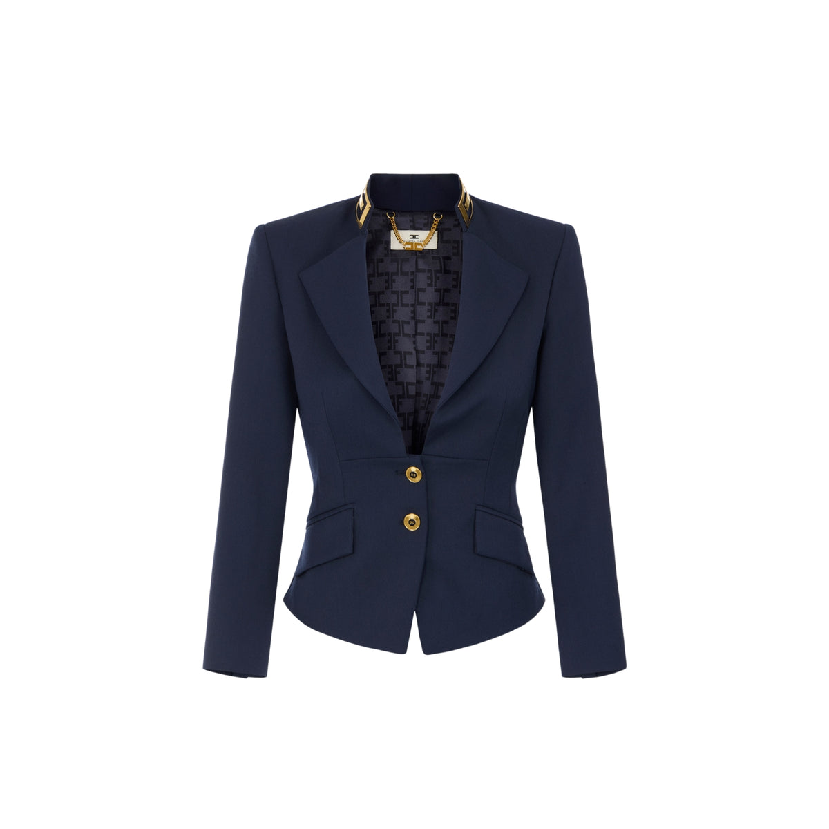 Giacca in gabardina con placca dorata - Blu