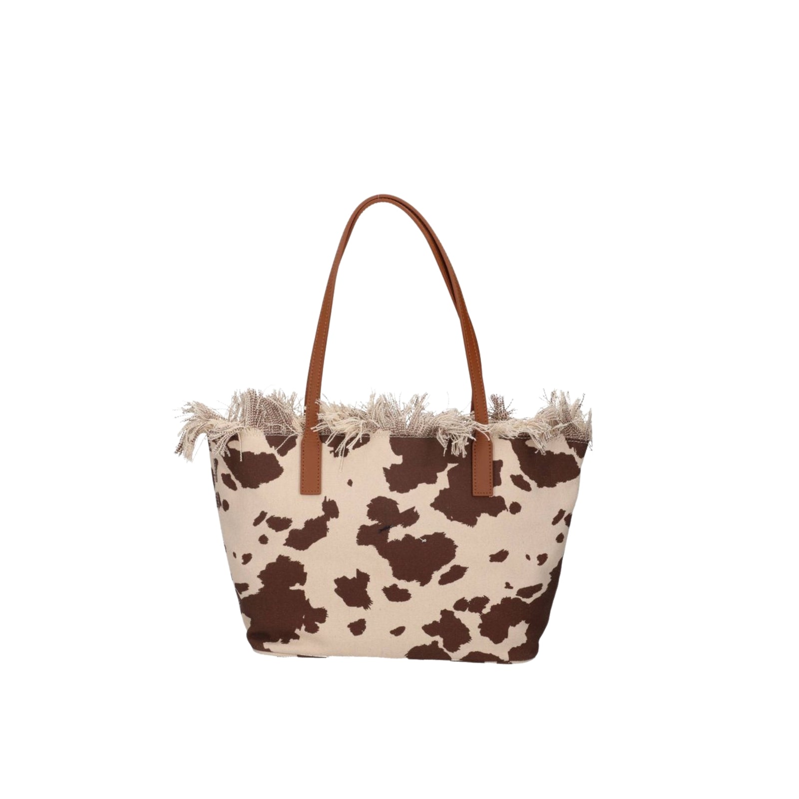 Borsa shopper City medium con frange - MARRONE