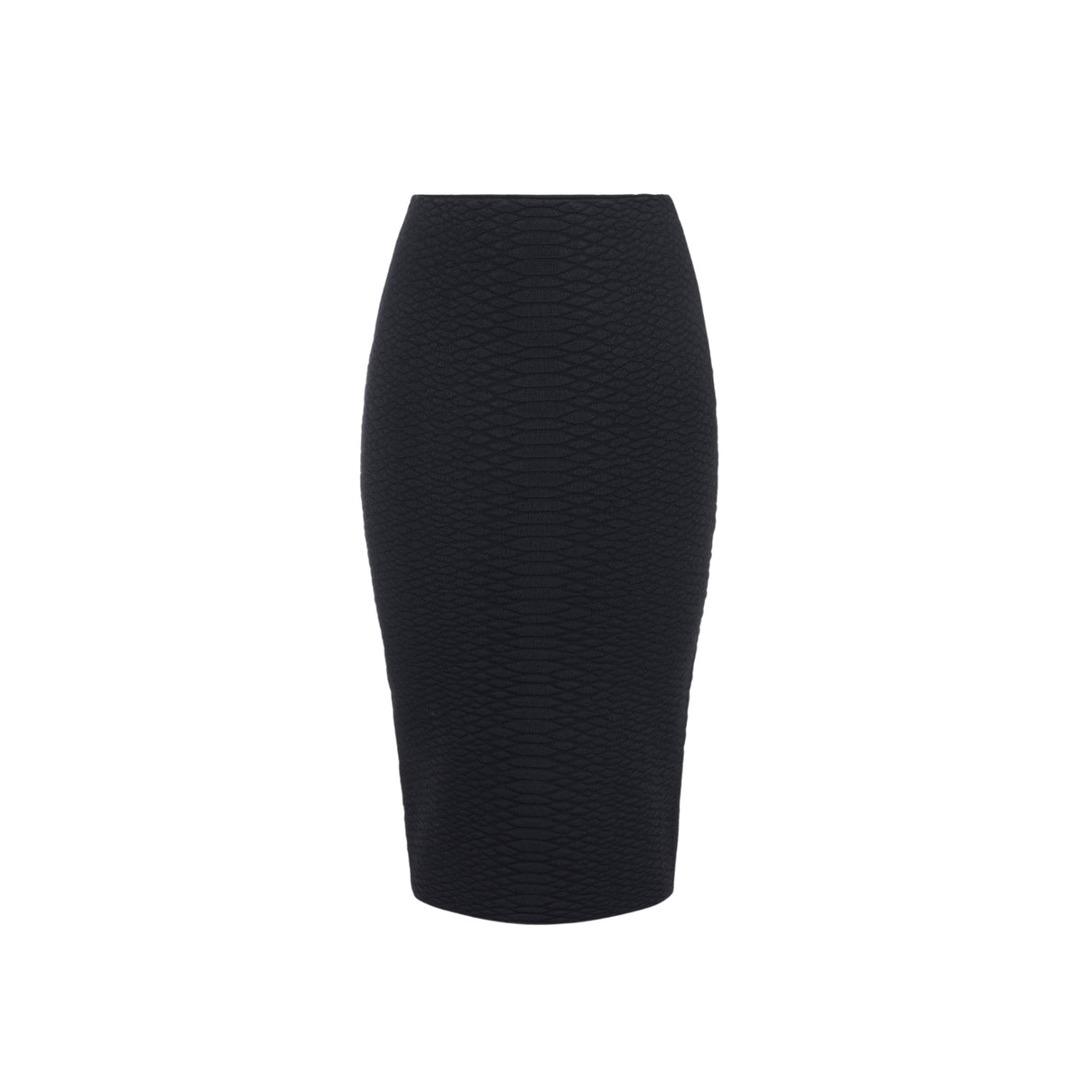 Gonna midi in maglia pattern snake - Nero