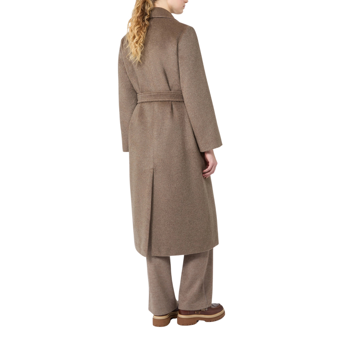 Cappotto lungo in orsetto di lana e alpaca