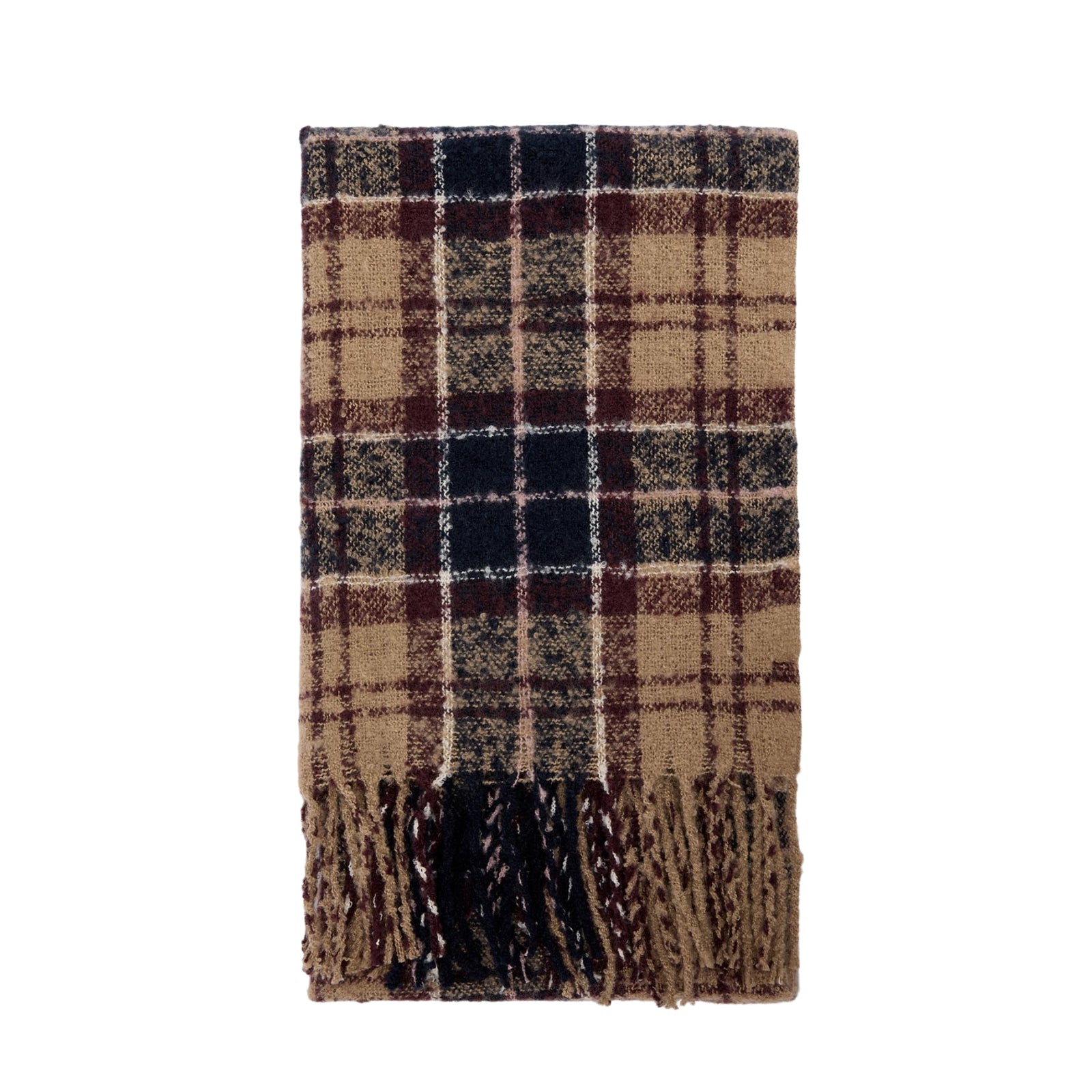 Set regalo berretto e sciarpa tartan Saltburn - PANNA