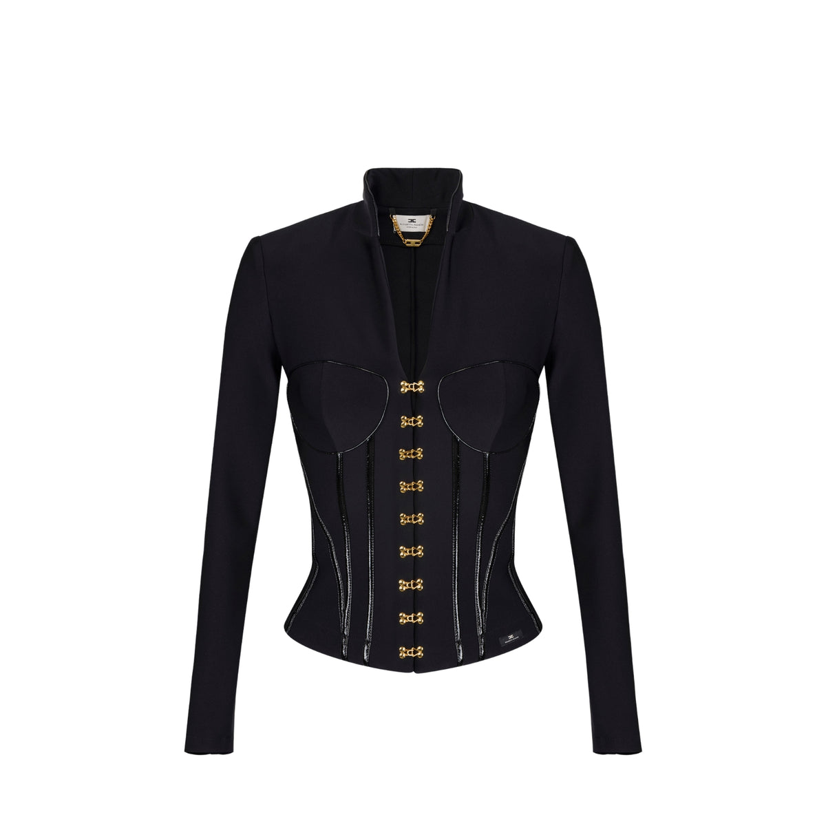 Giacca in neoprene ispirazione corsetteria - Nero