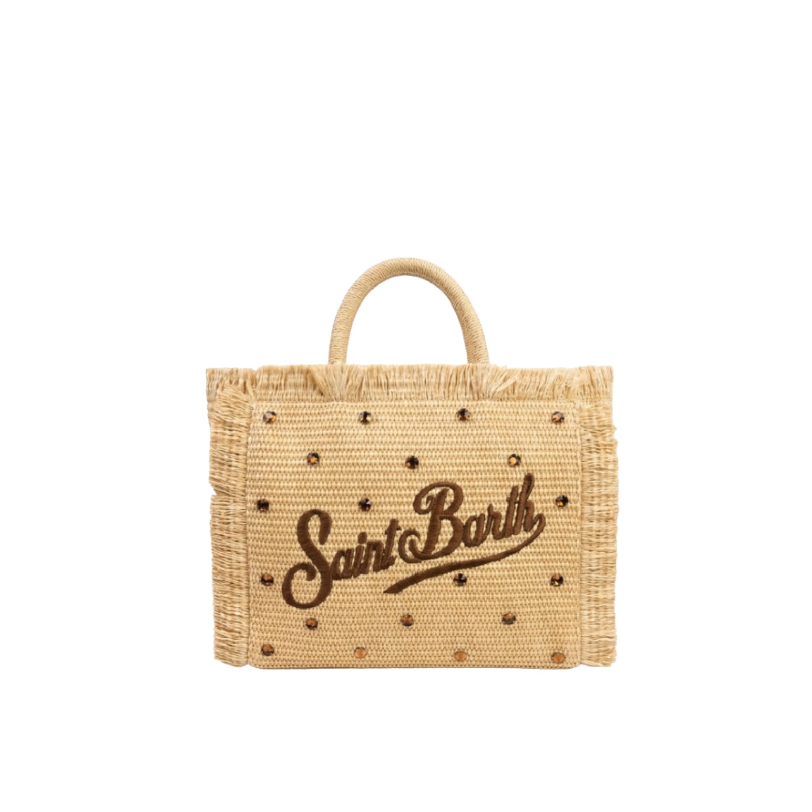 Borsa Colette effetto paglia con applicazioni - MARRONE