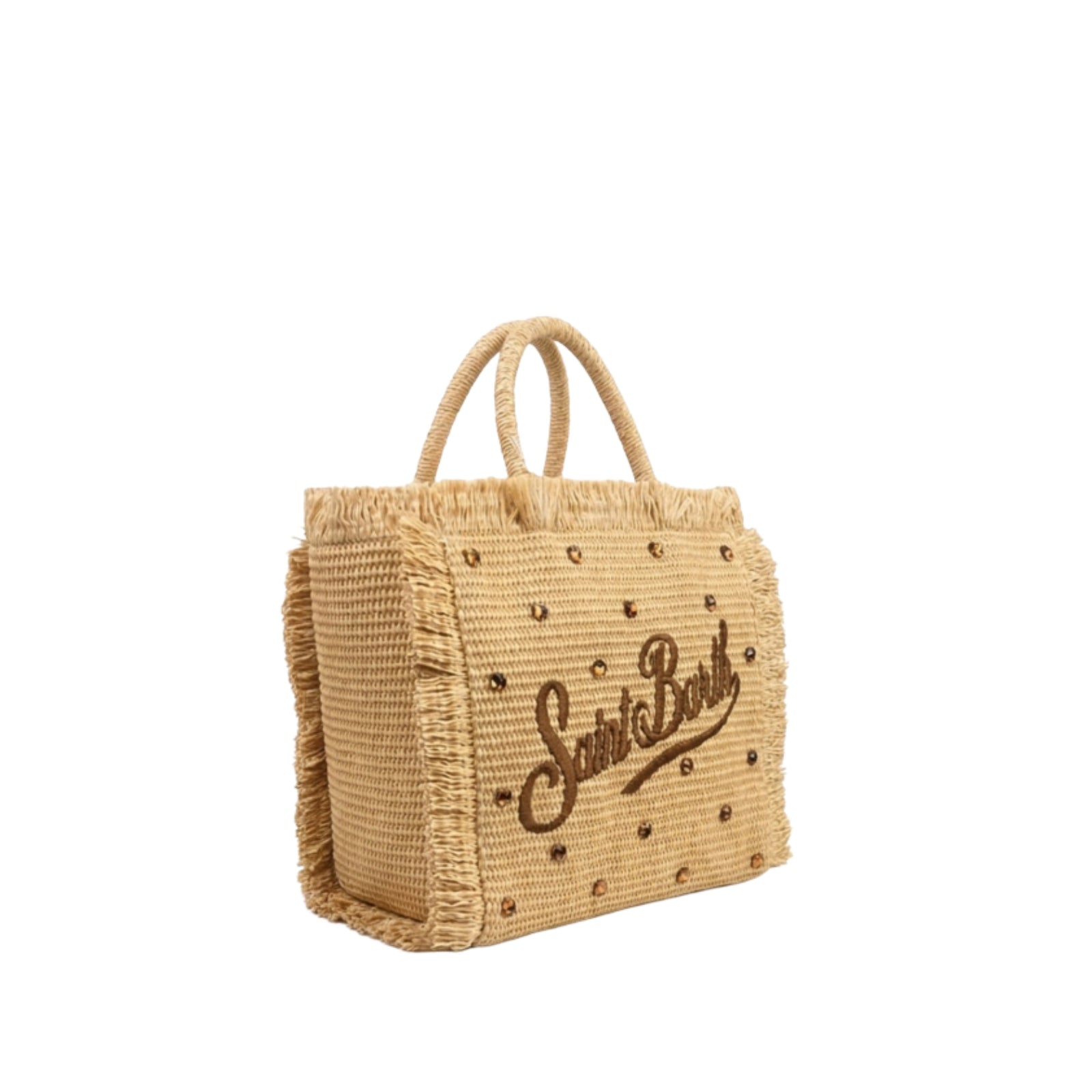 Borsa Colette effetto paglia con applicazioni - MARRONE