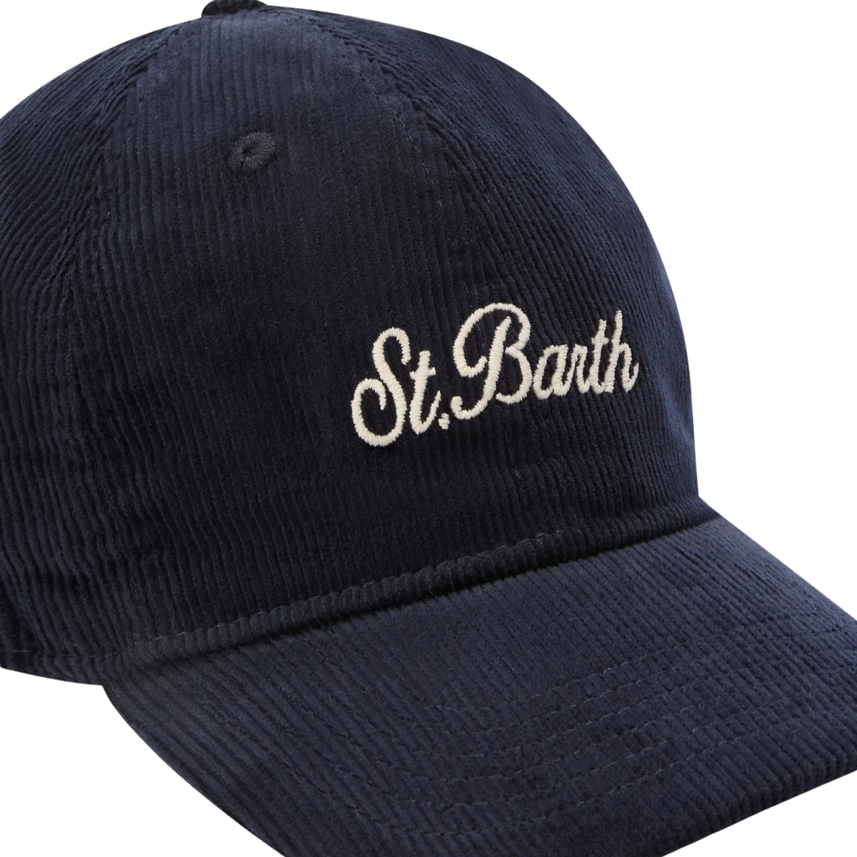 Cappello Baseball in velluto a coste con ricamo logo-BLU
