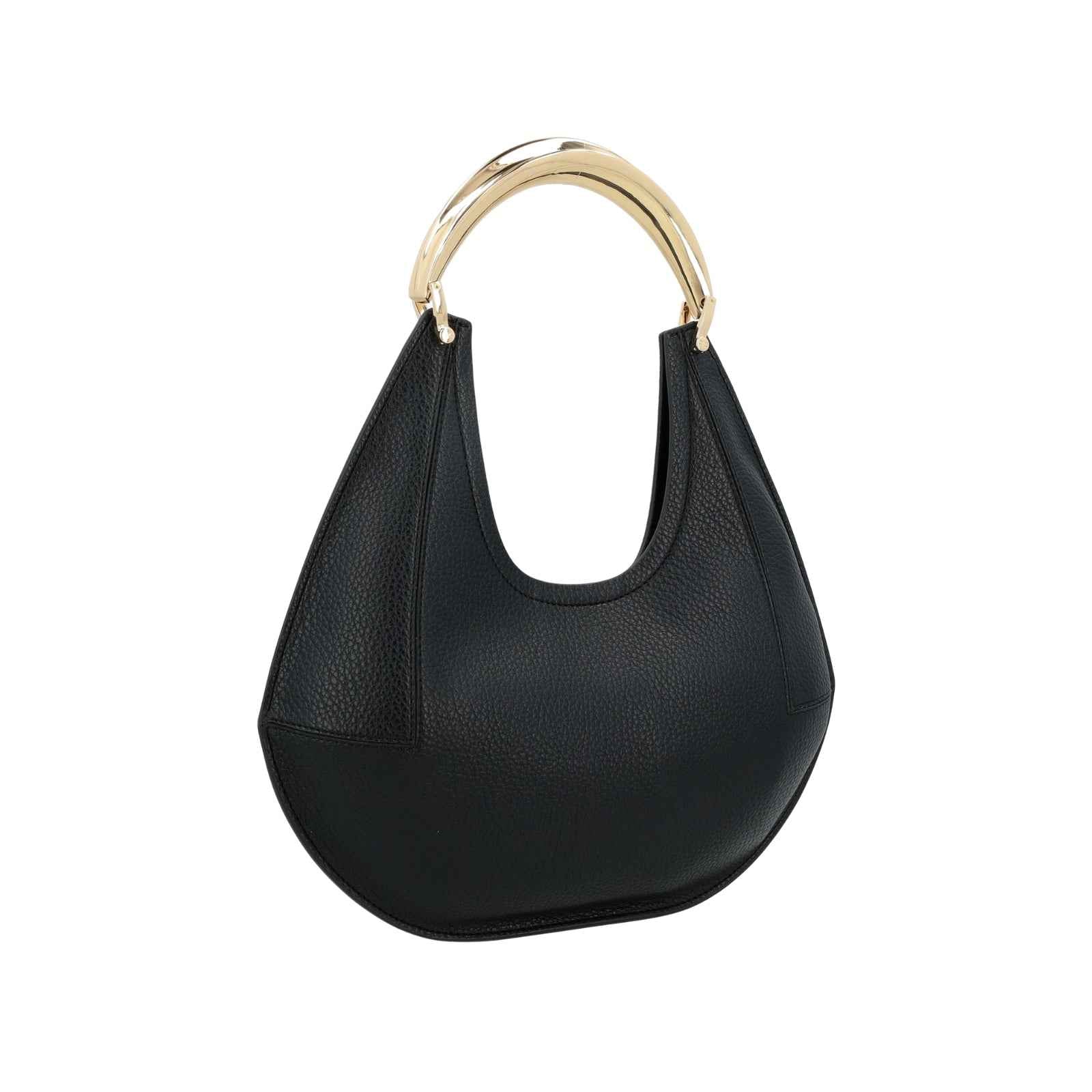 Borsa Hobo con manico in metallo dorato
