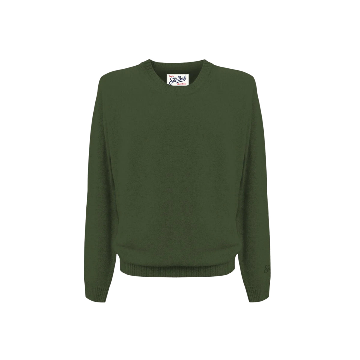 Maglione girocollo Regent in LAMBSWOO - VERDE
