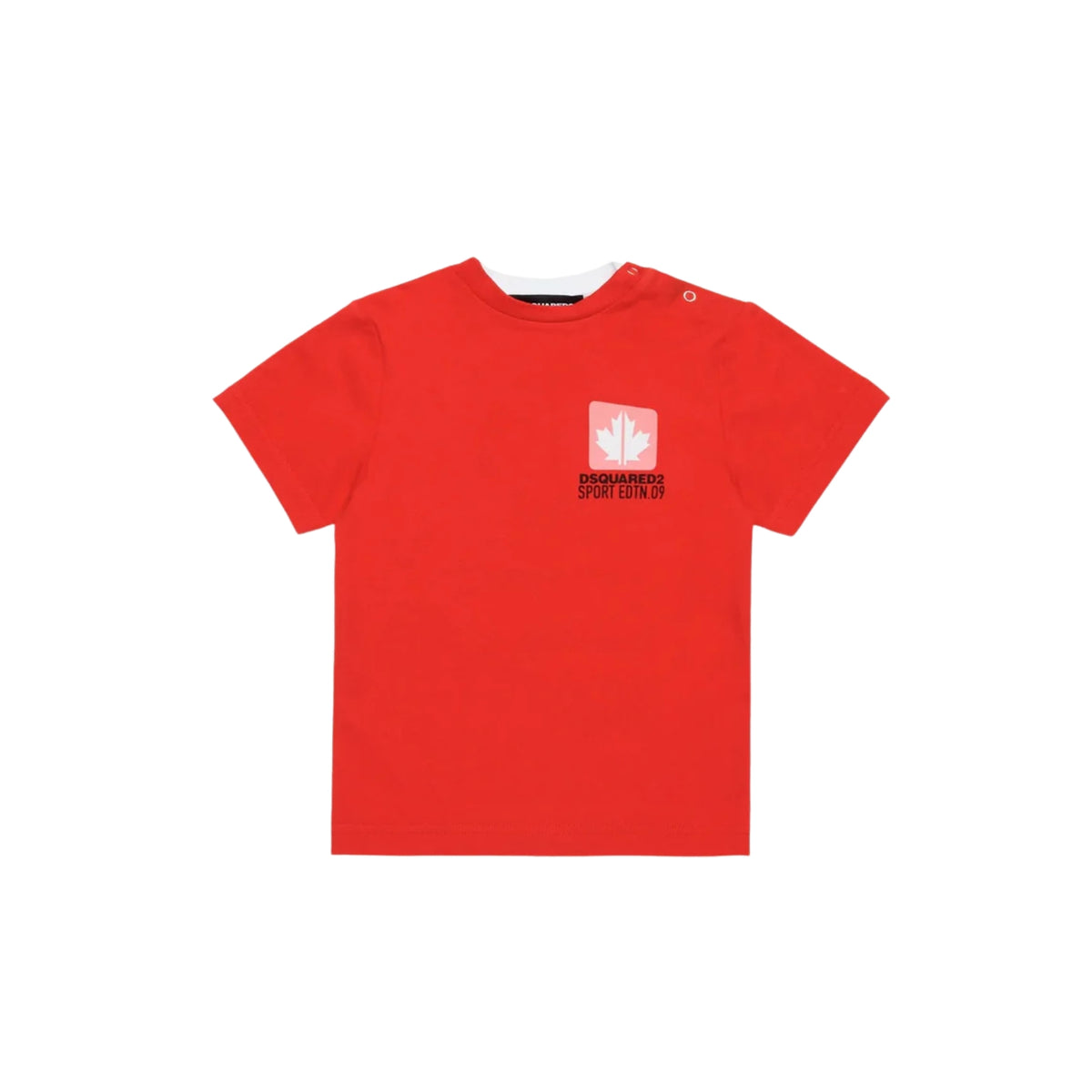 T-shirt slouch bicolore con grafica Leaf - Rosso