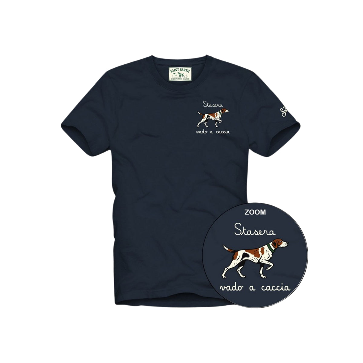 T-shirt Arnott in cotone con ricamo cane da caccia
