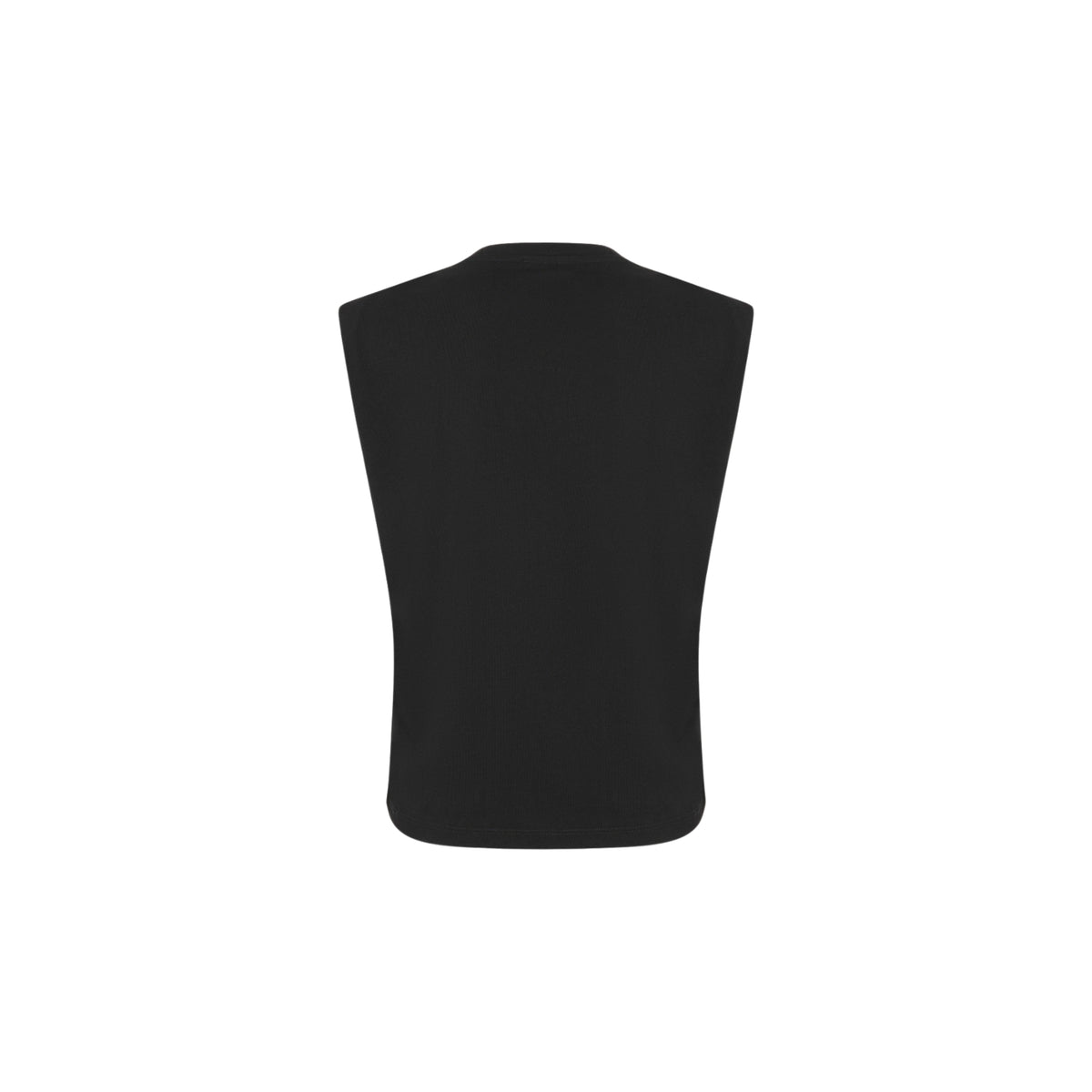 T-shirt smanicata con logo strass - Nero