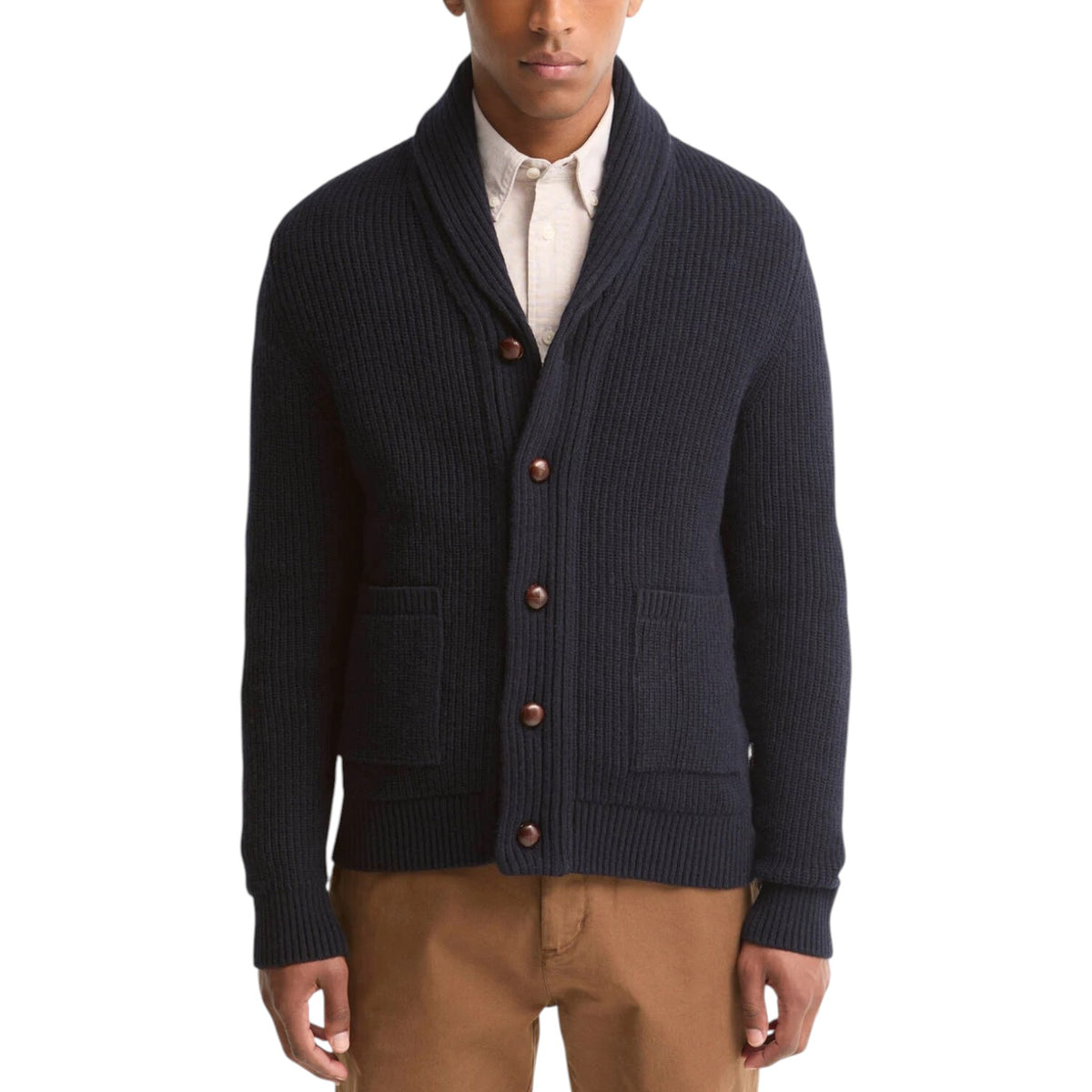 Cardigan in lana Hartland-BLU