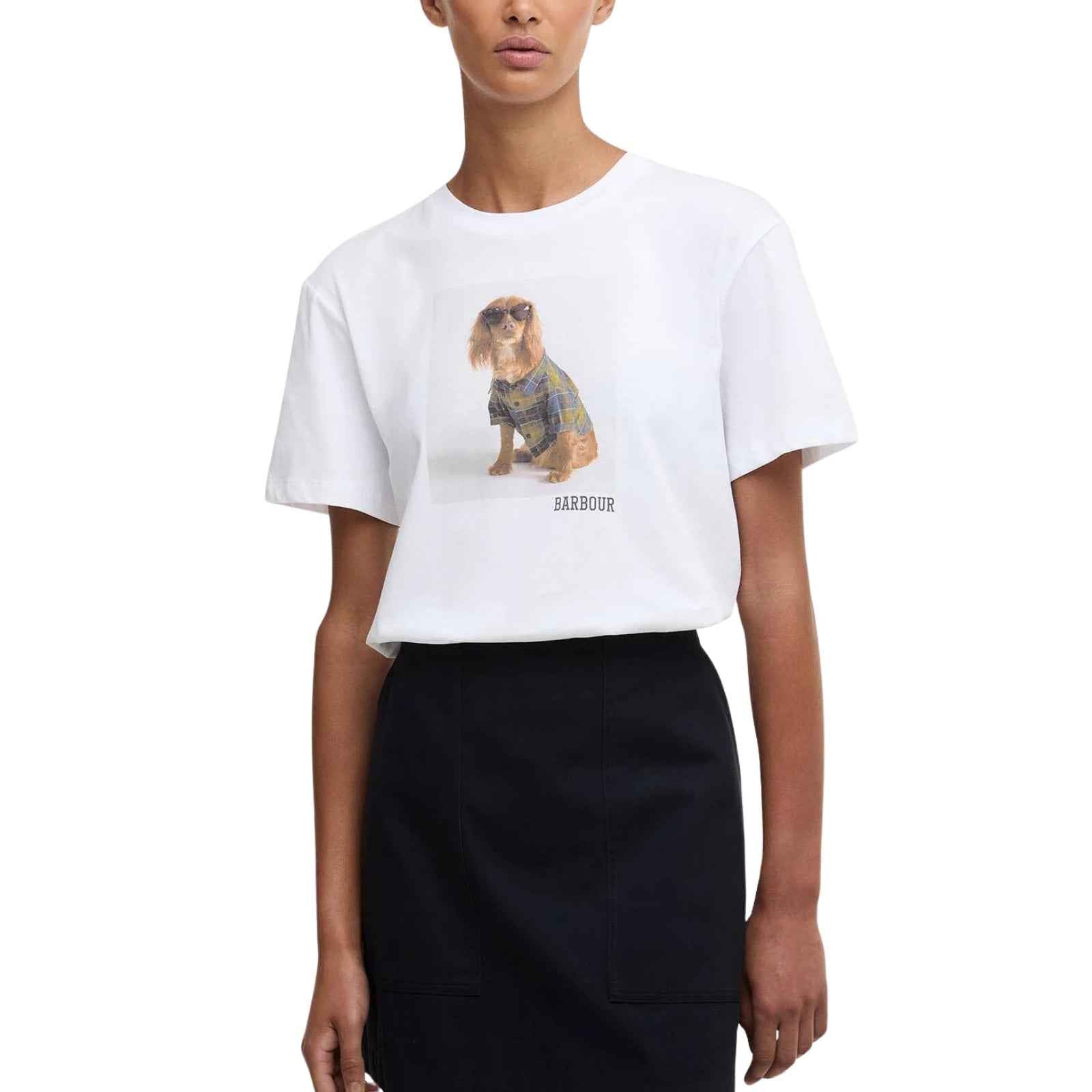 T-shirt Marine stampa con cane