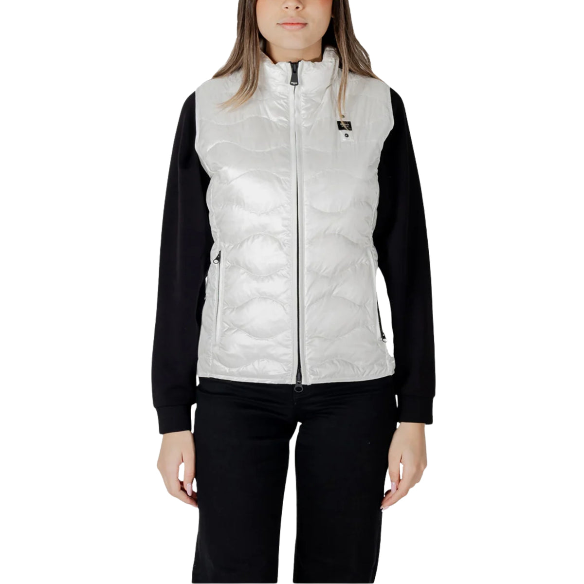 Gilet imbottito con impuntura a onde - Bianco