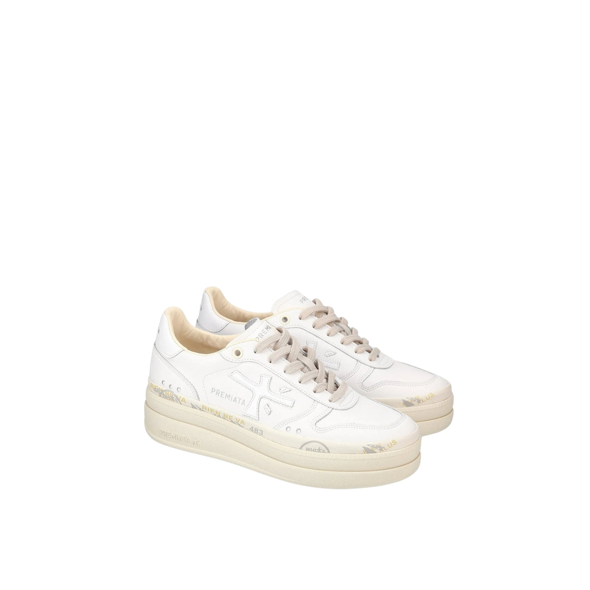 Sneaker Micol platform doppio strato - Bianco