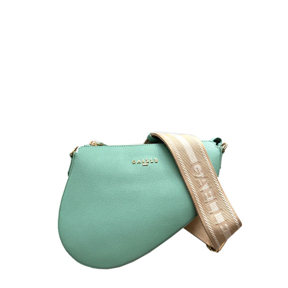 Borsa moon bag con tracolla jacquard - Verde