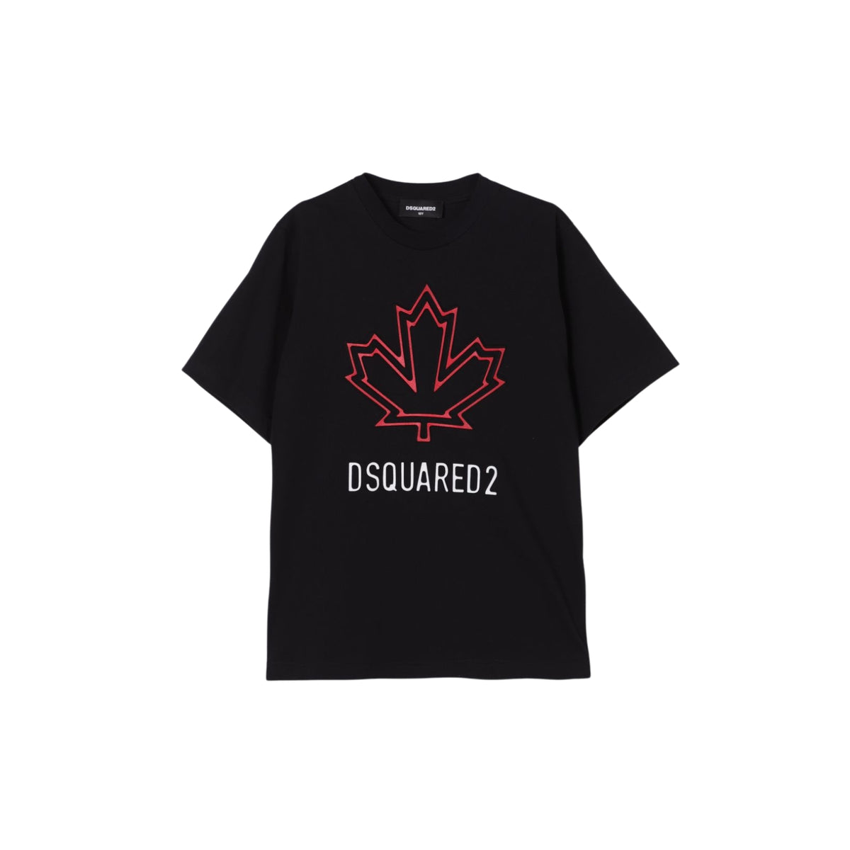 T-shirt con stampa logo frontale rosso - Nero
