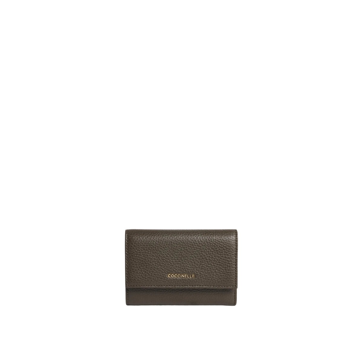 Portafoglio con patta linea Metallic - Fango