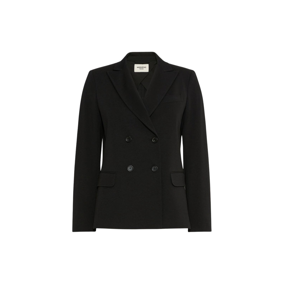 Blazer doppiopetto in jersey punto Milano - Nero