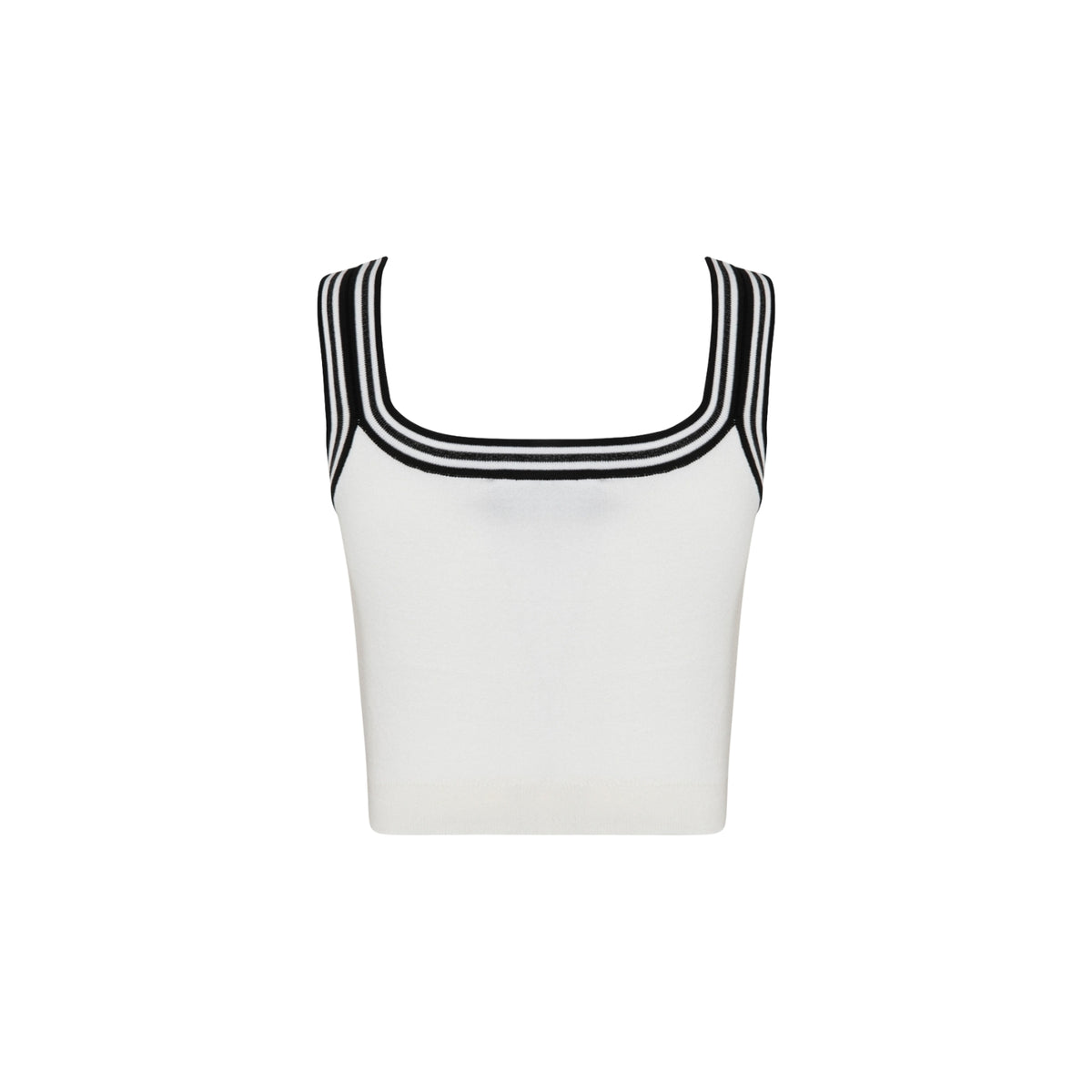 Crop top in maglia con rifiniture - Avorio