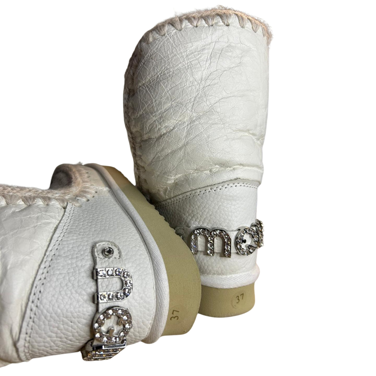 Stivale eskimo 24 con logo in strass - Bianco