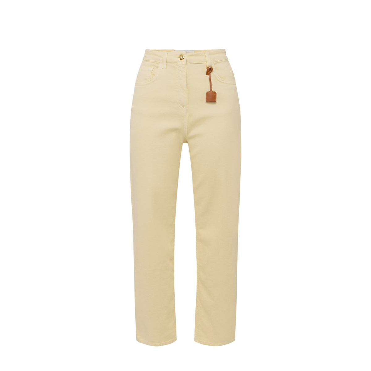 Jeans 5 tasche vita alta con charm removibile - Lemonade