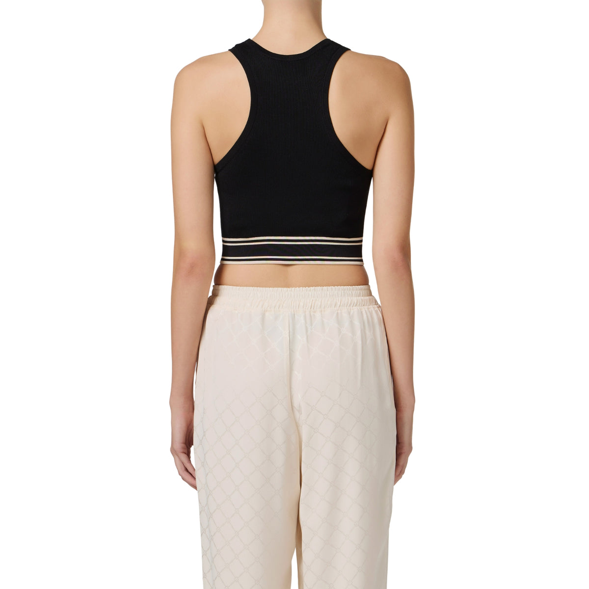 Top cropped schiena a vogatore - Nero/Burro