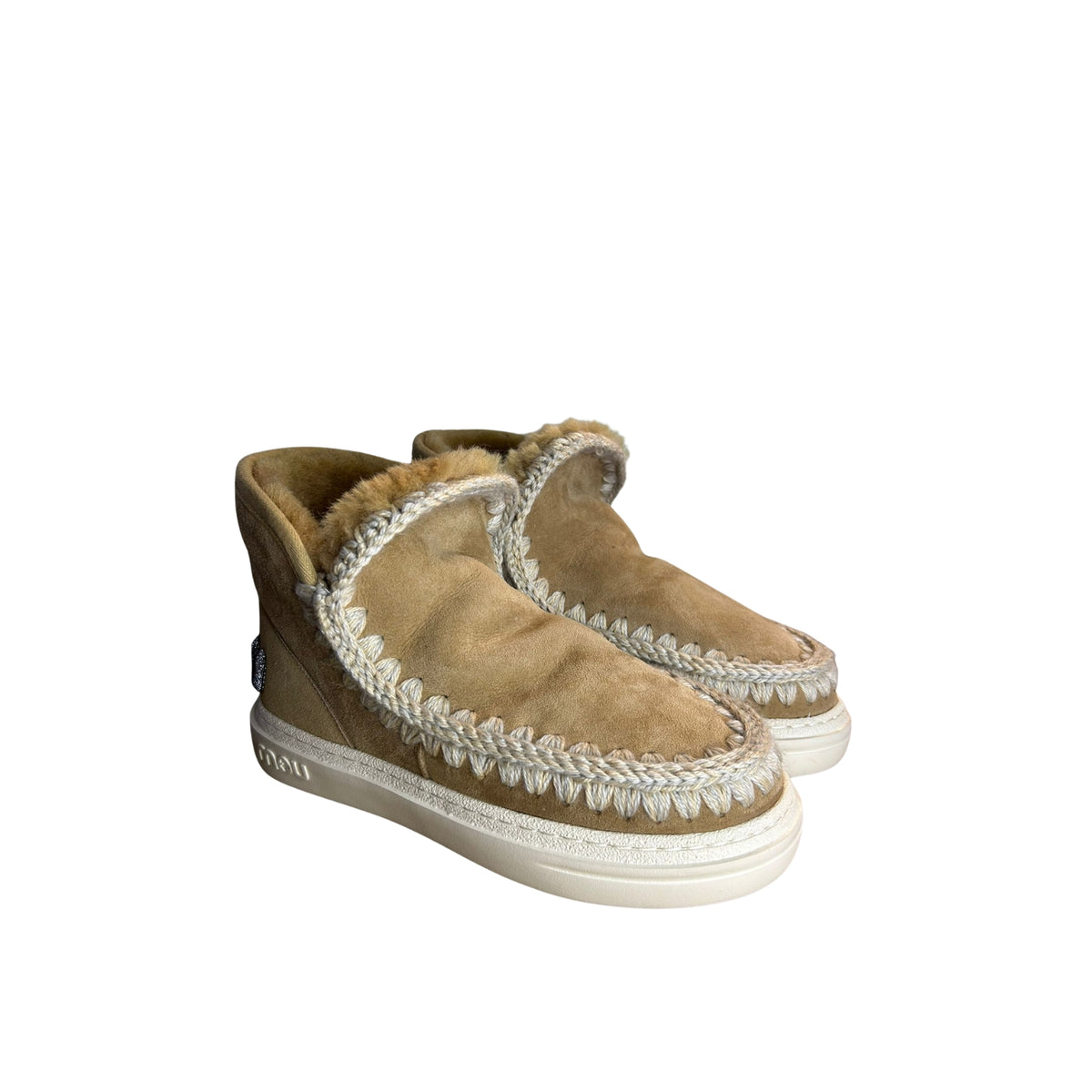 Stivale MOU Eskimo sneaker bold glitter logo - Cammello