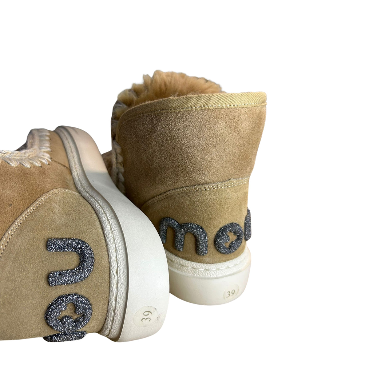 Stivale MOU Eskimo sneaker bold glitter logo - Cammello