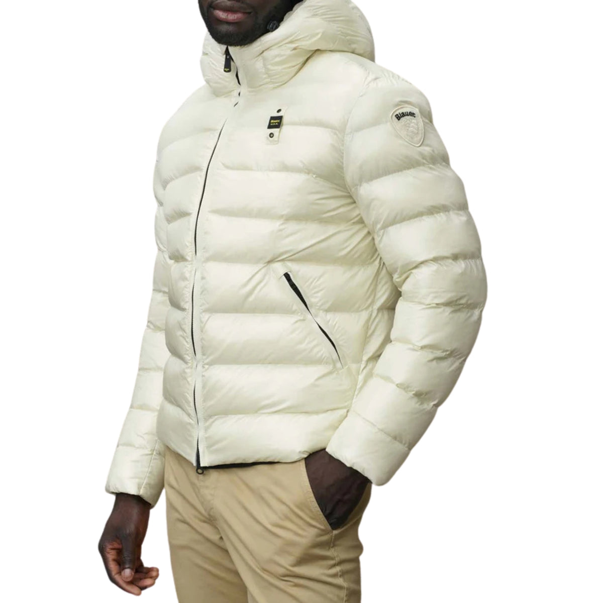 Piumino uomo BLAUER in nylon micro-rip - Bianco