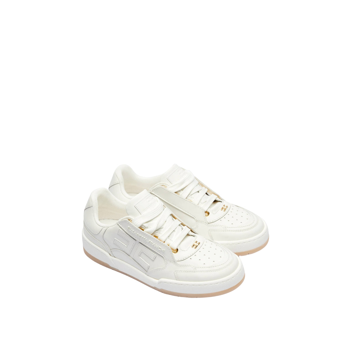 Sneaker minimal in pelle fiore - Avorio