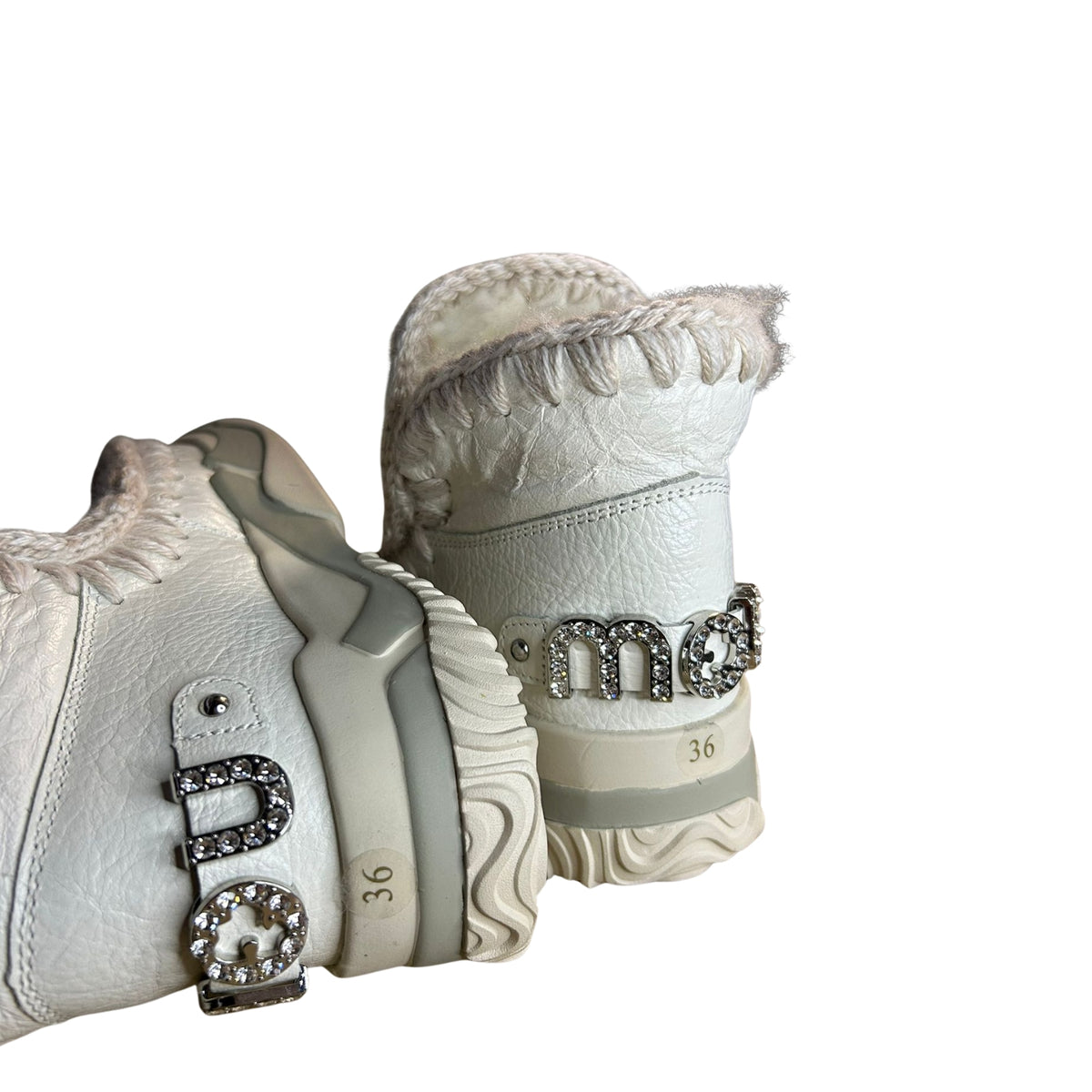 Stivale Eskimo trainer con logo in strass - Bianco